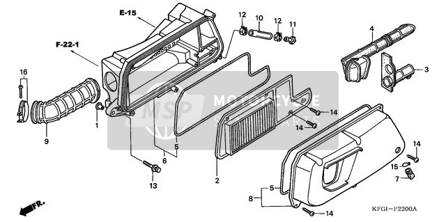 Honda FES250 2002 Filtro de aire para un 2002 Honda FES250